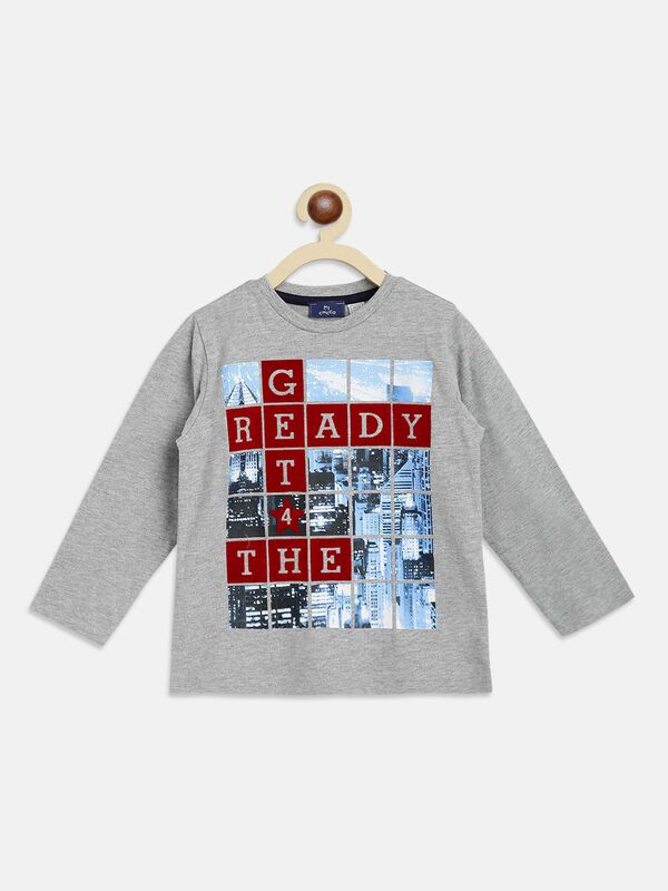 Grey T-Shirt With Print image number 0